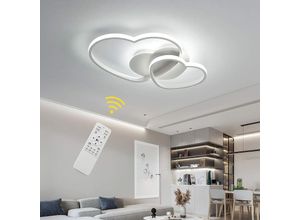 0724268882764 - Goeco - Herzförmige LED-Deckenleuchte Dimmbare moderne Deckenleuchte mit Fernbedienung aus Silikon und Aluminium für Wohnzimmer Esszimmer Büro