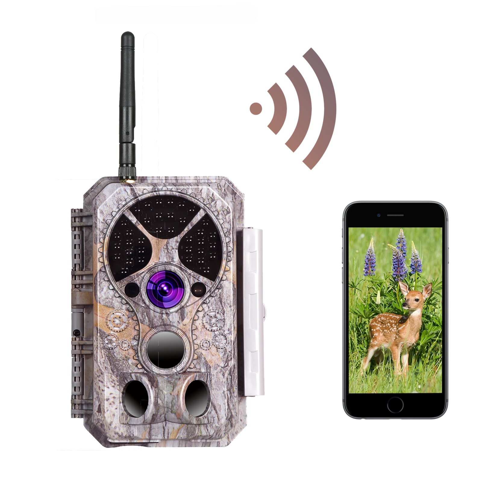 0724991192918 - Wildkamera Wlan Fotofalle Jagdkamera Wildtierkamera 32MP 1296P 01s Schnelle Trigger Geschwindigkeit Nachtsicht Bewegungsmelder 120°PIR IP66 Wasserdichter | A350W