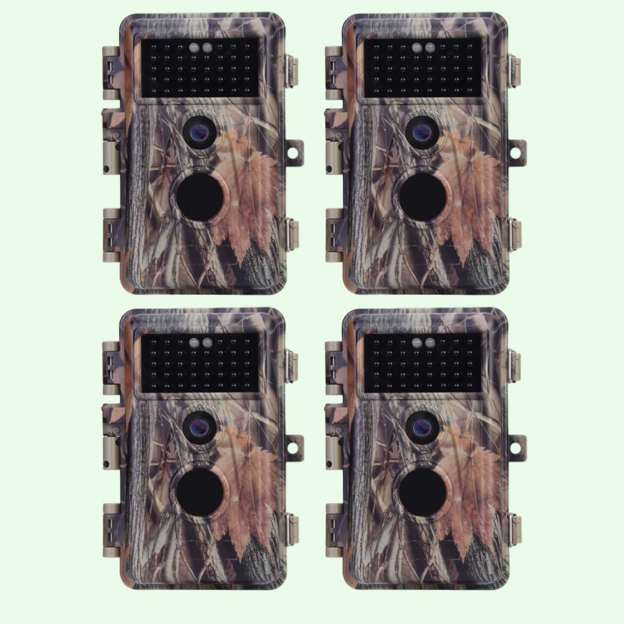 0724991193069 - 4-tlg Wildkamera 32MP 2304*1296p mit Bewegungsmelder Nachtsicht Max Entfernung bis 75Füße 03s Trigger Geschwindigkeit  IP66 Wasserdichter| A252