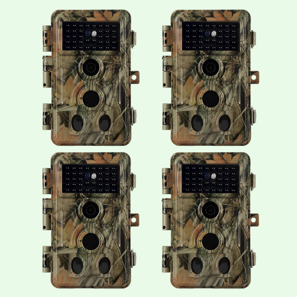 0724991193076 - 4-tlg Wildkamera 32MP 2306*1296p mit Bewegungsmelder Nachtsicht Max Entfernung bis 90 Füße 01s Trigger Geschwindigkeit，IP66 Wasserdichter| A262