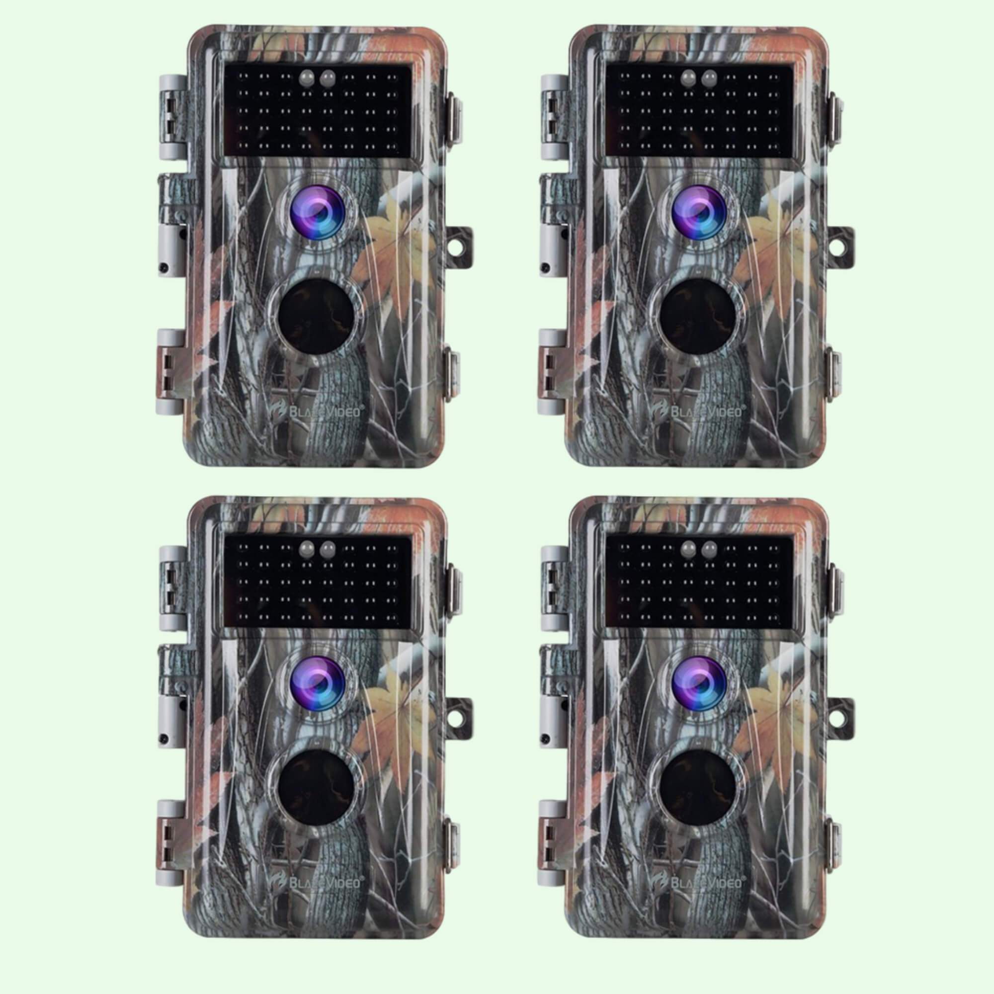 0724991981314 - 4-tlg Jagdkamera 32MP 1296p mit Bewegungsmelder Nachtsicht Maximale Entfernung bis 75Füße 03s Trigger Geschwindigkeit  IP66 Wasserdichter| A252