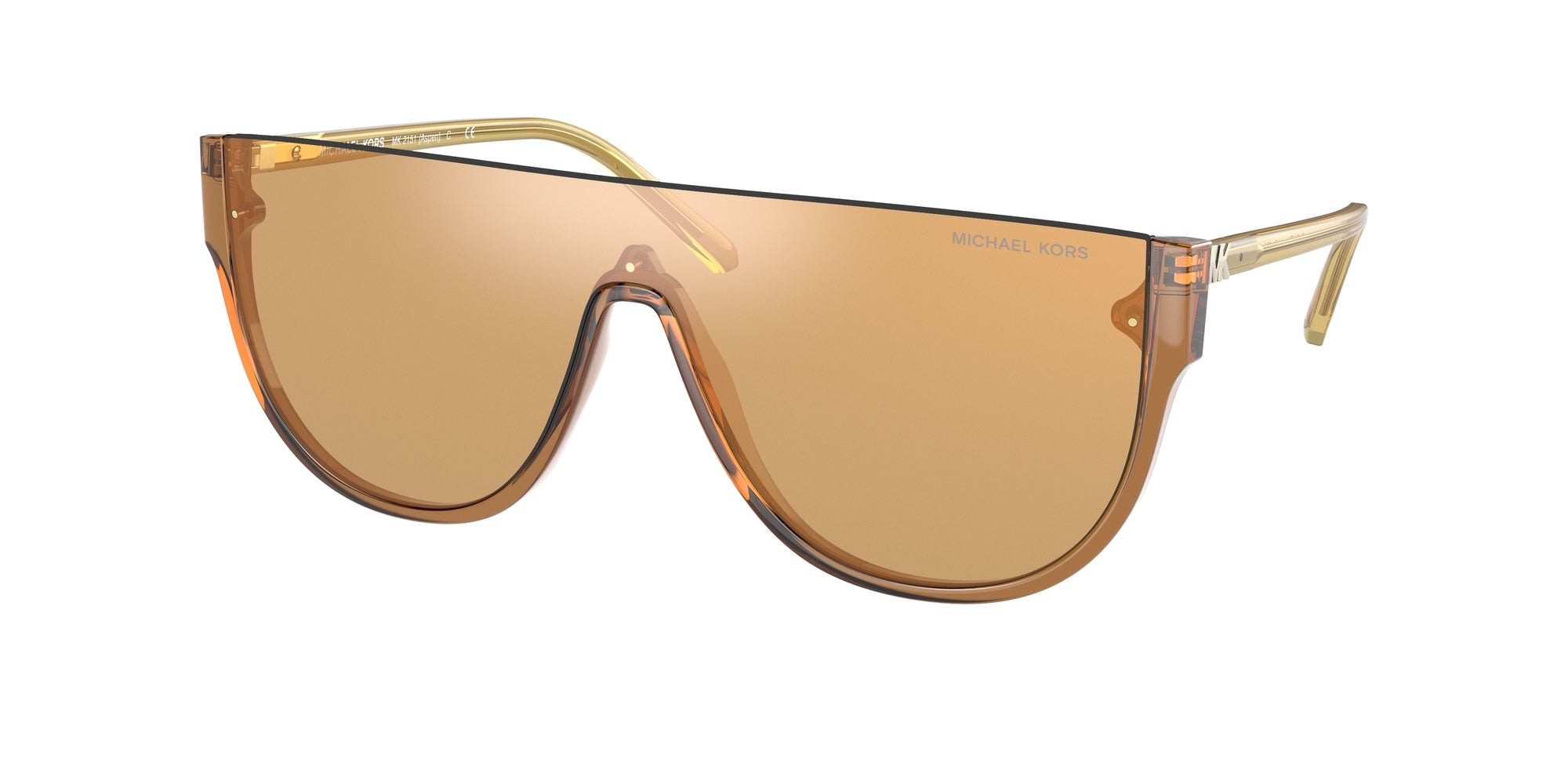 0725125376167 - Damen MK2151 ASPEN 3401R1 Gläser SONNENBRILLEN Injiziert Braun Gold Geometrisch Normal Spiegel