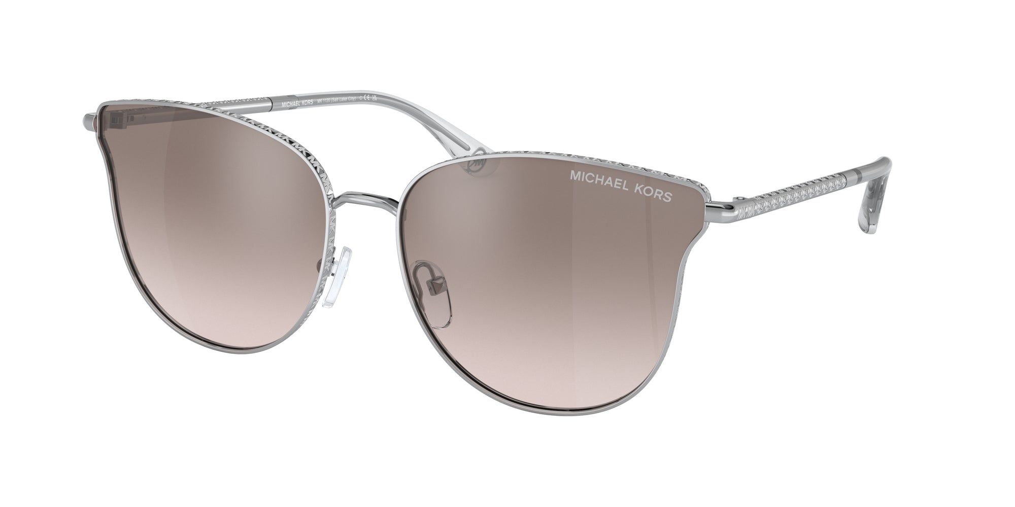 0725125388375 - Damen MK1120 Salt Lake City 11538Z Gläser SONNENBRILLEN Metall Silber Pink   Silber Rund Gespiegelt Schattiert