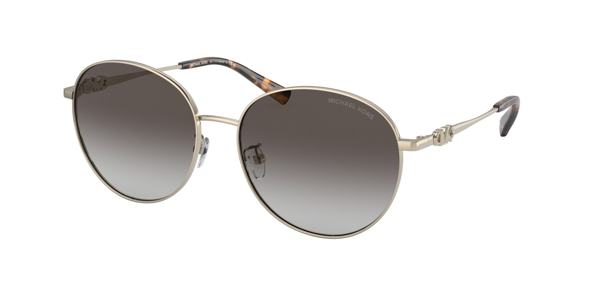 0725125388627 - Damen MK1119 ALPINE 10148G Gläser SONNENBRILLEN Metall Hell Gold Dunkelgrau Rund Normale Schattiert