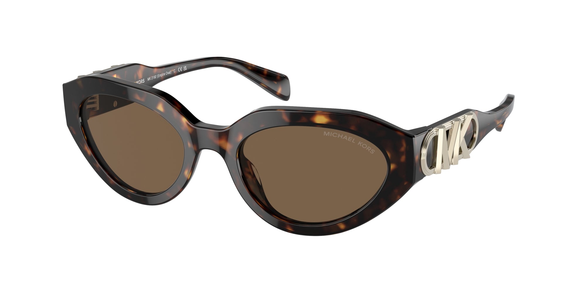 0725125395328 - Damen MK2192 Empire Oval 328873 Gläser SONNENBRILLEN Acetat Havanna Braun Rund Normal