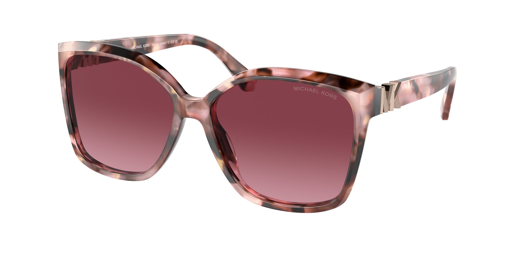 0725125402620 - Frau MK2201 Malia 39468H Gläser SONNENBRILLEN Acetat Pink Turtle Burgund Hocken Normale Schattiert