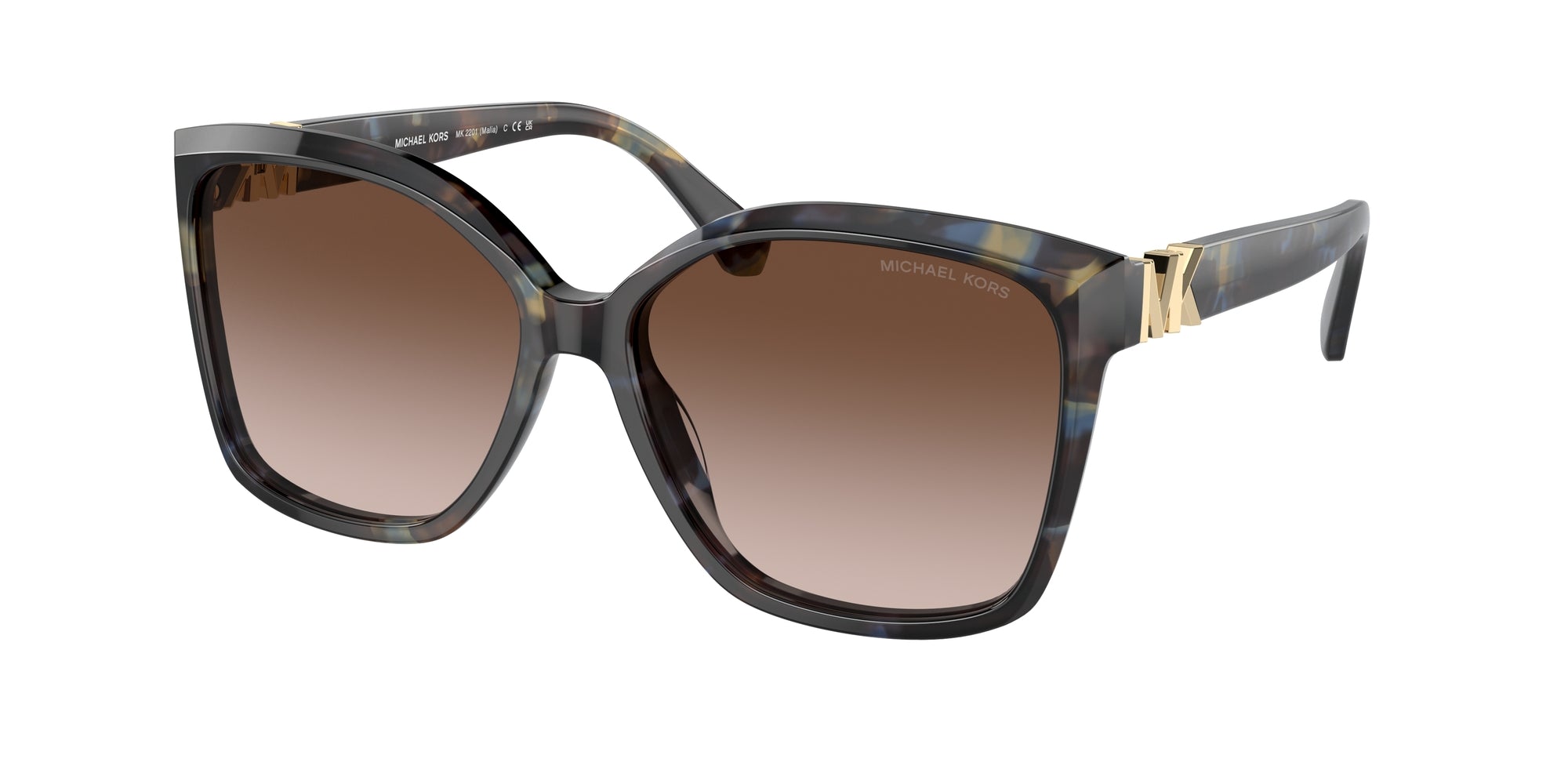 0725125402651 - Frau MK2201 Malia 395213 Gläser SONNENBRILLEN Acetat Turtle-Blu Braun Hocken Normale Schattiert