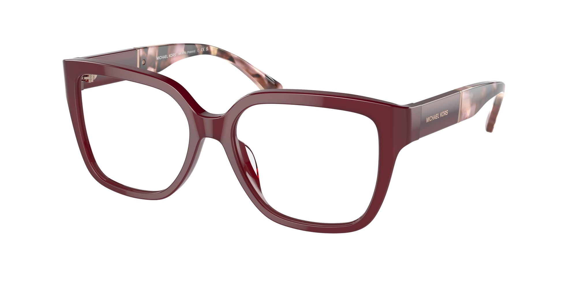 0725125405720 - Damen MK4112 POLANCO 3949 Rahmen von BRILLEN Acetat Rot Transparent Quadratisch Normal