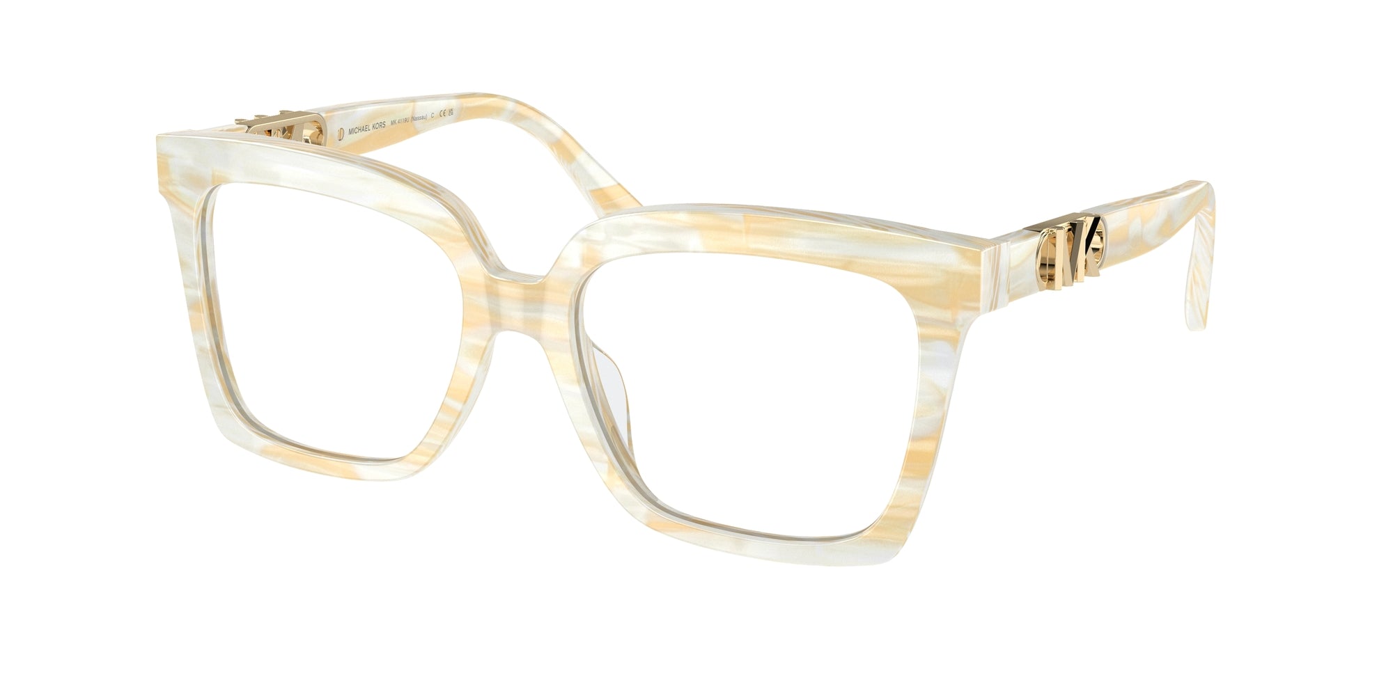 0725125517799 - Damen MK4119U NASSAU 4001 Rahmen von BRILLEN Acetat Beige Transparent Quadratisch Normal