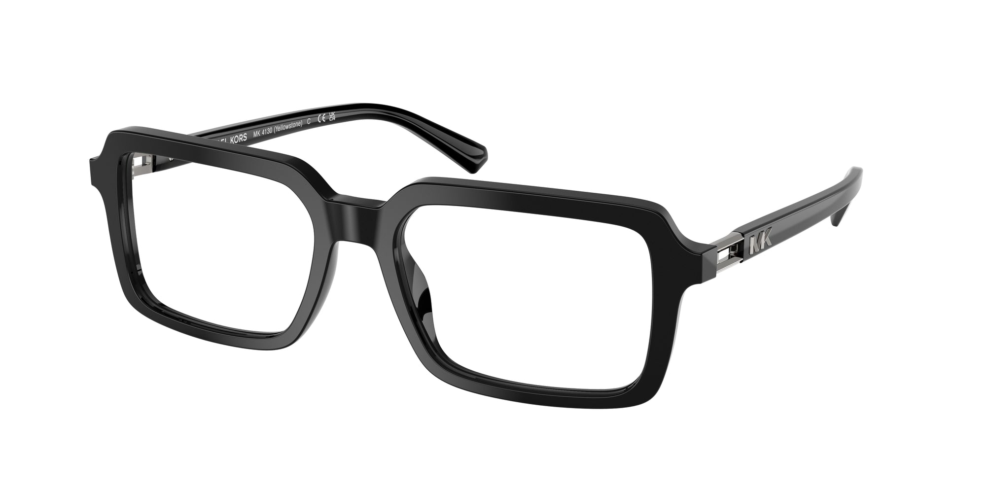 0725125523363 - Herren MK4130 YELLOWSTONE 3005 Rahmen von BRILLEN Acetat Schwarz Transparent Quadratisch Normal