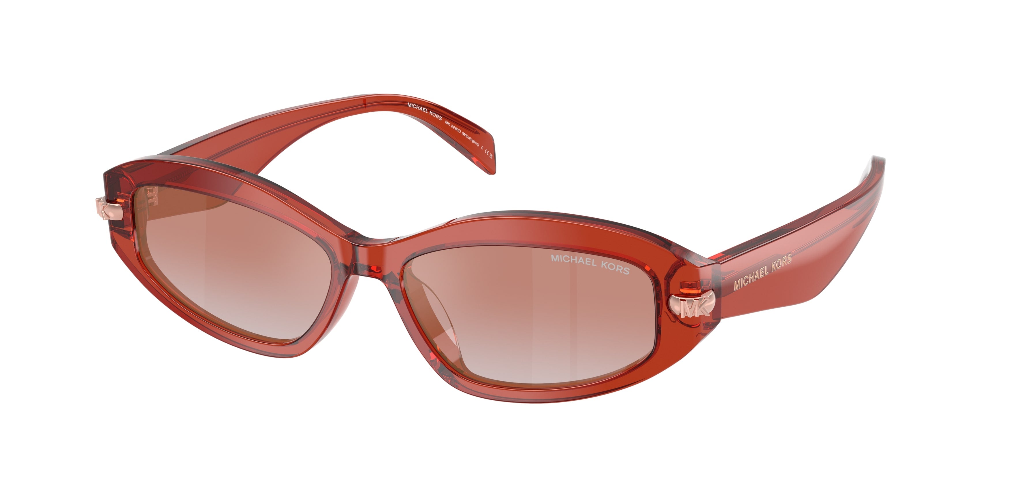 0725125539470 - Damen MK2260D WILMINGTON 40356F Sonnenbrillen Acetat Rosa Rosa Rund Gespiegelt Schattiert