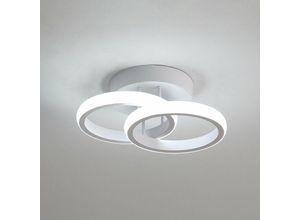 0725889889866 - Goeco - Moderne led Deckenleuchte 22W Acryl Deckenlampe kreatives Design mit 2 Ringen kaltes weißes Licht 6000K für Flur Balkon Treppe