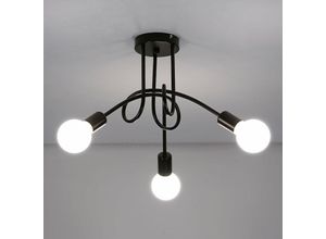 0725889889958 - Goeco - Moderne Deckenleuchte Eisen Vintage E27 led Kronleuchter 3-flammig für Wohnzimmer Küche Restaurant