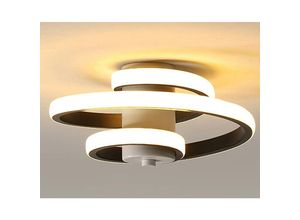 0725889890022 - Goeco - led Deckenleuchte 24W Modernes Spirale Design Deckenleuchte Wandlicht Flurlampe Schwarz Deckenlampe für Wohnzimmer Schlafzimmer Küche