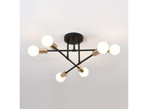 0725889892644 - Comely - Moderne Deckenleuchte 6-flammige Vintage-Lampe industrielle Kronleuchter-Pendelleuchte mit E27-Sockel für Wohnzimmer Schlafzimmer Küche