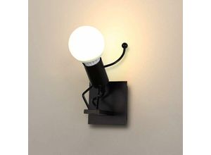 0725889892668 - Comely - Moderne Schwarze Wandlampe Retro Metall Taucherform Wandleuchte E27 Vintage Leuchte für Wohnzimmer Schlafzimmer Flur Treppe (Glühbirne