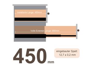 0726502711724 - Hengda - 4X Schubladenschienen Vollauszüge 450 mm Schubladen Führung kugelgelagert Tragkraft 35 Kg