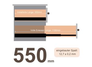 0726502711748 - Hengda - 4X Schubladenschienen Vollauszüge 550 mm Schubladen Führung kugelgelagert Tragkraft 35 Kg