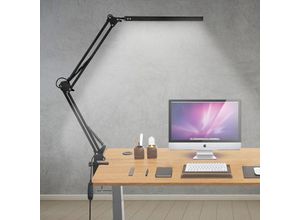 0726502824745 - Led Schreibtischlampe Architektenlampe mit Schwenkarm  Augenschutz geeignet für Büro Studium und Lesen Tischlampe dimmbar - Schwarz - Vingo