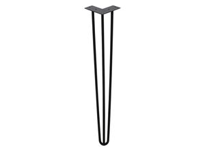 0726502825339 - Vingo - 4x Hairpin Legs Tischbeine Tischgestell Metalltischbeine Haarnadelbeine Moebelfuesse Tischkufen Haarnadelbeine schwarz 3 Stangen für