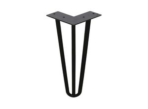 0726502982445 - 4er Set Hairpin Legs 15 cm schwarz 3 Streben Tischbeine - Hengda