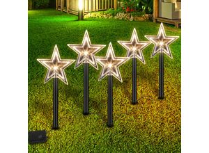 0726503044401 - 5er Set Acryl Sterne Weihnachtsbeleuchtung außen Batteriebetrieb LED-Gartenstecker zum Stecken Gartendeko - Hengda