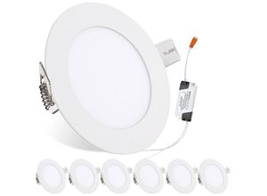 0726503252578 - Led Einbaustrahler Leuchtmittel Flur Farbwechsel Küche Panellampe 6W 6x - Weiß - Hengda