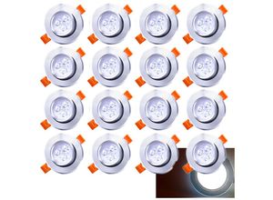 0726503417304 - 20x led Einbaustrahler Deckenleuchte Einbauleuchte 3W KaltWeiß 245LM 6500K Decken-Spots mit Trafo - Vingo