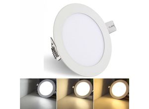 0726503422551 - Led Panel Set Einbaustrahler 3W led Panellampe Rund Deckenstrahler Farbwechsel 3 in1 led Einbaustrahler IP44 Für Schlafzimmer Wohnzimmer - Vingo