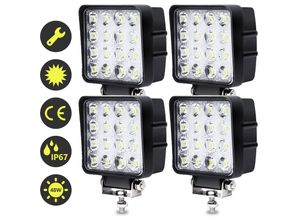 0726503426658 - Vingo - led Arbeitsscheinwerfer 4X 48W Zusatzscheinwerfer 4320LM Auto Scheinwerfer Offroad Flutlicht Spotlight 6000K Wasserdicht IP67 Arbeitslicht