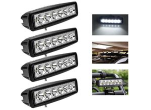 0726503426672 - 4x18w led Zusatzscheinwerfer Rechteckig IP67 Wasserdicht led für Jeep suv Truck Traktor - Vingo