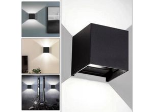 0726503428690 - Vingo - led Wandleuchte Wandleuchten IP65 Wohnzimmer Flurlampe Treppen Wandlampe Außen Deko 12W Schwarz Kaltweiß - Schwarz