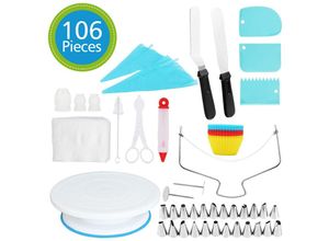 0726503431096 - 106tlg Tortenplatte Drehbar Backzubehoer Tortenständer Tortenständer Spritztüllen Torten Kuchen Tipps Set - Vingo 0726503431096 - 106tlg Tortenplatte Drehbar Backzubehoer Tortenständer Tortenständer Spritztüllen Torten Kuchen Tipps Set - Vingo