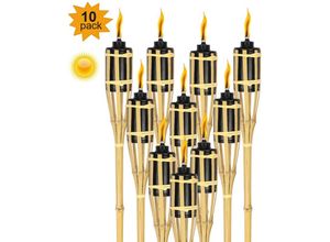 0726503602595 - 10x Fackeln Gartenfackeln Set Deko Fackelöl Docht 90cm Party Feuer Flammen - Hengda