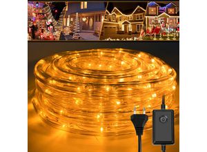 0726503677739 - Led Lichtschlauch 10m Warmweiß für Aussen Innen Lichterschlauch Lichterkette Lichtband Partylicht Dekobeleuchtung Weihnachtsbeleuchtung - Vingo