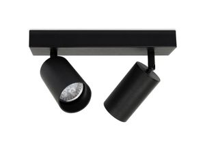 0726503685246 - Swanew - Deckenstrahler GU10 4W Deckenleuchte Drehbare Deckenspot 2-flammig Deckenlampe Spotleuchte Schwarz Warmweiß 3000K(mit Leuchtmittel)