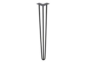 0726504012652 - Swanew - 4 Stück tischbeine metall schwarz Tischkufen Haarnadel Tischbein 12 mm Hairpin Legs aus Stahl 3-Stange Bein 45cm