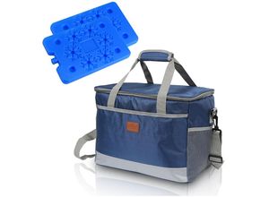 0726504021661 - Swanew - 25L Kühltasche faltbar Kühlkorb Kühlbox Isoliertasche Thermotasche Picknicktasche für Lebensmitteltransport Marine