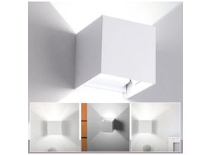 0726504036245 - Led Wandleuchte Wandleuchten IP65 Wohnzimmer Flurlampe Treppen Wandlampe Außen Deko 7W Weiß Kaltweiß - Weiß - Swanew