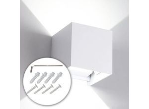 0726504381994 - Led Wandleuchte Wandleuchten IP65 Wohnzimmer Flurlampe Treppen Wandlampe Außen Deko 12W Weiß Kaltweiß - Weiß - Hengda