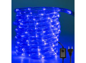 0726504479219 - Led Lichterschlauch Lichtschlauch Lichterkette fuer Aussen und Innen mit 240 LEDs Weihnachtsbeleuchtung Weihnachten Deko Blau 10M - Blau - Tolletour