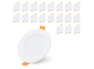 0726504480161 - Tolletour - 20er led Einbaustrahler Deckeneinbauleuchte Set Einbauleuchte Deckenleuchte Einbauspot Deckenspot IP44 400LM Kaltweiß 5W Strahler - Weiß