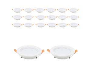 0726504484275 - 20er led Einbaustrahler Deckeneinbauleuchte Set Einbauleuchte Deckenleuchte Einbauspot Deckenspot IP44 400LM Kaltweiß 5W Strahler - Weiß - Hengda