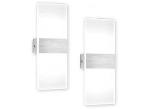 0726504528931 - Swanew - 2X 6W Lampe murale led dintérieur Lampe murale moderne en acrylique pour le salon lescalier et le couloir blanc froid