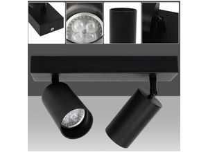 0726504548328 - Led Deckenstrahler Deckenspots Deckenleuchte Wand-Lampe Deckenspot schwenkbar 2-flammig - Schwarz - Vingo