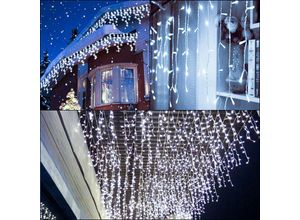 0726504595650 - SWANEW 15m 400 LED Eisregen Lichterketten Eiszapfen Weihnachtslichterkette Lampenkette lichtvorhang Party IP44 Aussen Innen Kaltweiß