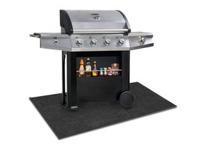 0726504613835 - VINGO BBQ Matte Grillmatte Outdoormatte Feuerfest Teppich Unterlage Wasserdicht Grillteppich oeldicht Grillunterlage Bodenschutzmatte 100x120cm