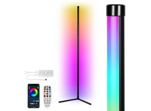 0726504701655 - 156CM led Stehlampe Dimmbar mit Fernbedienung 7W Eck Standleuchte rgb led Stehleuchte app Steuerung Smart Ecklampe Bluetooth Musik Sync Stehlampen