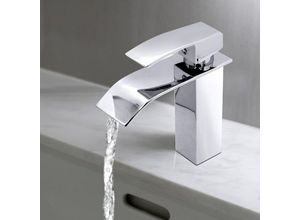 0726504708715 - Waschbecken Wasserhahn Wasserfall Wasserhahn für Badezimmer Einhebel mixer aus Messing Wasserhahn Waschbecken mit schönem Design Wasserhahn