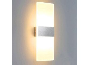 0726504922319 - Tolletour - led Wandleuchte Innen Außen Wandleuchten Modern Wandlampe Wandbeleuchtung Treppenhaus Flur Warmweiß 12W - Weiß